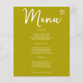 Nothing Fancy Just Love Groovy Green Wedding Menu (Vorderseite)