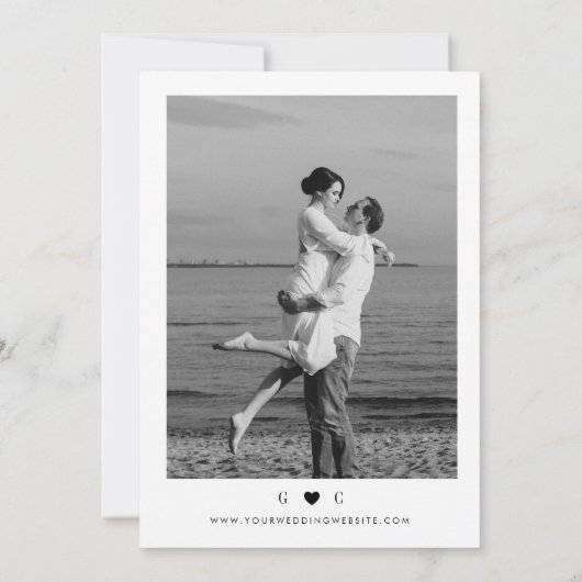 Nothing Fancy Just Love Luxe Script Photo Wedding Einladung (Rückseite)