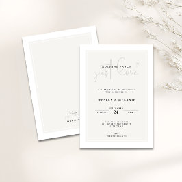 Nothing Fancy Just Love Minimal Elegant Wedding Einladung