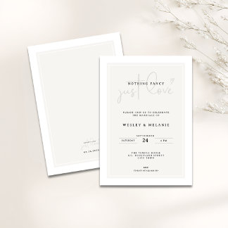 Nothing Fancy Just Love Minimal Elegant Wedding Einladung
