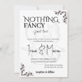 Nothing Fancy Just Love Minimalist Casual Wedding  Einladung (Vorderseite)