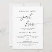 Nothing Fancy Just Love, Minimalist Casual Wedding Einladung (Vorderseite)