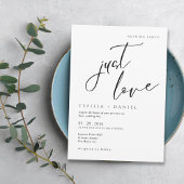 Nothing Fancy Just Love Minimalist Elegant wedding Einladung