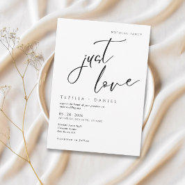 Nothing Fancy Just Love Minimalist Elegant wedding Einladung