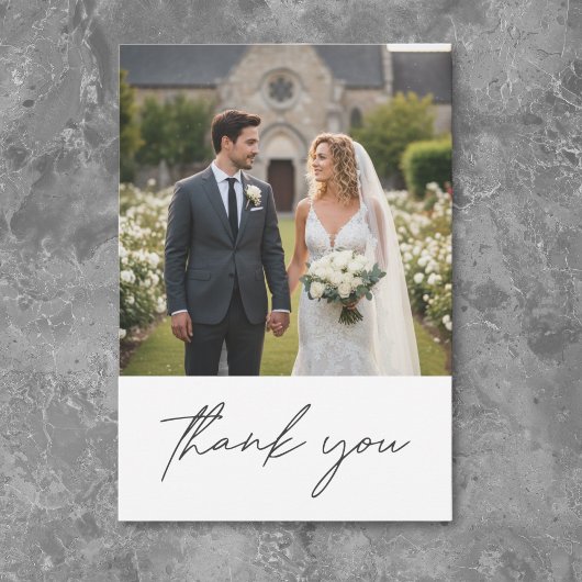 Nothing Fancy Just Love Minimalist Photo Wedding Dankeskarte