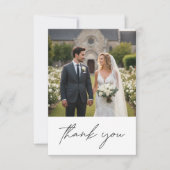 Nothing Fancy Just Love Minimalist Photo Wedding Dankeskarte (Vorderseite)