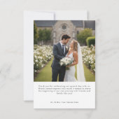 Nothing Fancy Just Love Minimalist Photo Wedding Dankeskarte (Rückseite)