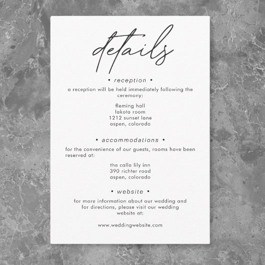 Nothing Fancy Just Love Minimalist Wedding Details Begleitkarte