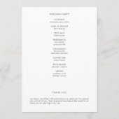 Nothing Fancy Just Love Minimalist Wedding Programm (Rückseite)