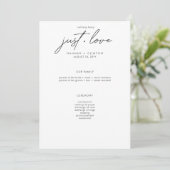 Nothing Fancy Just Love Minimalist Wedding Programm (Stehend Vorderseite)