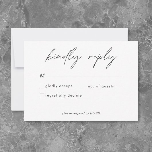 Nothing Fancy Just Love Minimalist Wedding  RSVP Karte