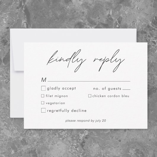 Nothing Fancy Just Love Minimalist Wedding  RSVP Karte