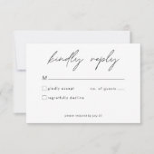 Nothing Fancy Just Love Minimalist Wedding  RSVP Karte (Vorderseite)