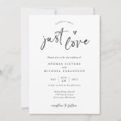 Nothing Fancy Just Love Modern Handwriting Wedding Einladung (Vorderseite)