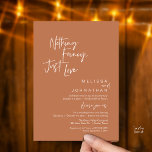 Nothing Fancy Just Love, Modern Wedding Dinner Einladung<br><div class="desc">Elegantly announce your happily ever after with our modern classy wedding elopement reception dinner celebration invitation card, with card title "Nothing Fancy, Just love". Tailored for couples continuing their love story, this invitation strikes a perfect balance of sophistication and charm, setting the scene for an unforgettable event. Featuring a modern...</div>