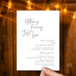 Nothing Fancy Just Love, Modern Wedding Dinner Einladung<br><div class="desc">Elegantly announce your happily ever after with our modern classy wedding elopement reception dinner celebration invitation card, with card title "Nothing Fancy, Just love". Tailored for couples continuing their love story, this invitation strikes a perfect balance of sophistication and charm, setting the scene for an unforgettable event. Featuring a modern...</div>