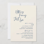 Nothing Fancy Just Love, Modern Wedding Dinner Einladung (Vorderseite)