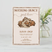 Nothing Fancy Just Love Photo QR Code Wedding Einladung (Stehend Vorderseite)