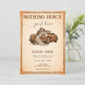 Nothing Fancy Just Love Photo QR Code Wedding   Einladung (Stehend Vorderseite)
