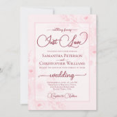Nothing Fancy Just Love Pink Peonies Boho Wedding Einladung (Vorderseite)