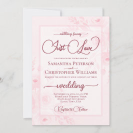 Nothing Fancy Just Love Pink Peonies Boho Wedding Einladung