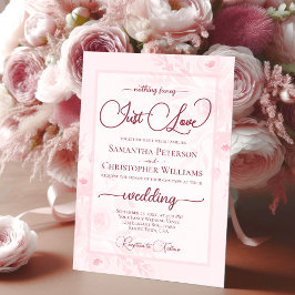 Nothing Fancy Just Love Pink Peonies Boho Wedding Einladung