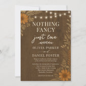 Nothing Fancy Just Love Rustic Boho Wedding Einladung (Vorderseite)