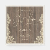 Nothing Fancy Just Love Rustic Wedding Serviette (Vorderseite)