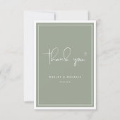 Nothing Fancy Just Love Sage Green Elegant Wedding Dankeskarte (Vorderseite)