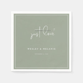 Nothing Fancy Just Love Sage Green Elegant Wedding Serviette