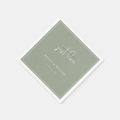 Nothing Fancy Just Love Sage Green Elegant Wedding Serviette (Ecke)