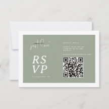 Nothing Fancy Just Love Sage Green QR-code RSVP 