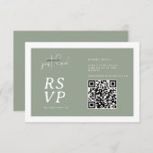Nothing Fancy Just Love Sage Green QR-code RSVP (Vorne/Hinten)
