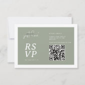 Nothing Fancy Just Love Sage Green QR-code RSVP  Karte (Vorderseite)