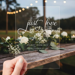Nothing Fancy Just Love Script Heart Wedding Acryleinladungen
