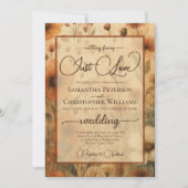 Nothing Fancy Just Love Sienna Boho Floral Wedding Einladung (Vorderseite)