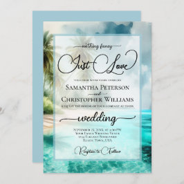 Nothing Fancy Just Love Tropical Beach Wedding Einladung