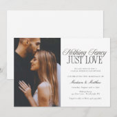 Nothing Fancy Just Love Wedding Invitation Einladung (Vorne/Hinten)
