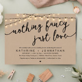 Nothing Fancy, Just Love, Wedding Reception Dinner Einladung