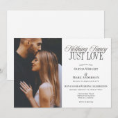 Nothing Fancy Just Love Wedding Reception Einladung (Vorne/Hinten)