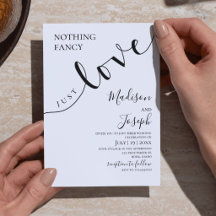 Nothing Fancy Just Love, Wedding, Script, Simple