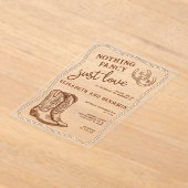 Nothing Fancy Just Love Western Horseshoe Wedding Acryleinladungen (Ablage )