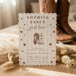 Nothing Fancy Just Love Western Rustic Wedding Einladung