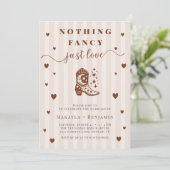 Nothing Fancy Just Love Western Rustic Wedding Einladung (Stehend Vorderseite)
