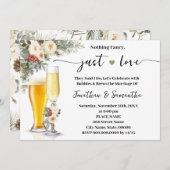 Nothing Fancy Just Love White Winter Wedding Einladung (Vorne/Hinten)
