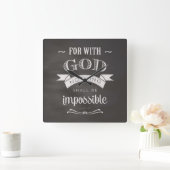 Nothing Is Impossible Quadratische Wanduhr (Zuhause)