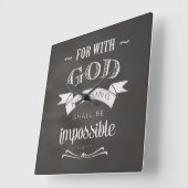 Nothing Is Impossible Quadratische Wanduhr (Winkel)
