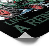 Nothing Runs Like A Reindeer Christmas Tractor Far Poster (Ecke)