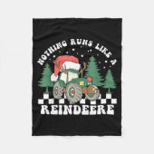 Nothing Runs Like A Reindeer Funny Christmas Famil Fleecedecke (Vorderseite)