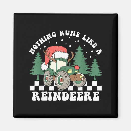 Nothing Runs Like A Reindeer Funny Christmas Famil Magnet (Vorne)